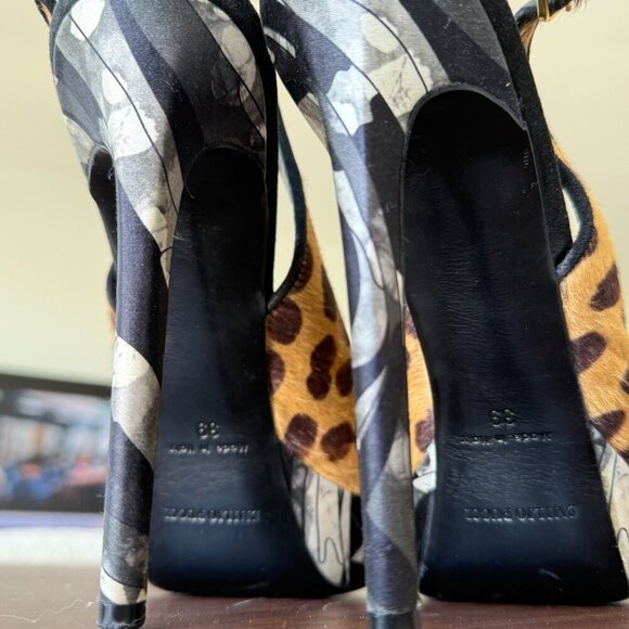 Emilio Pucci Ponyhair Slingback Platforms Baddie Luxury Animal Print Sz 9 - Picture 4 of 12